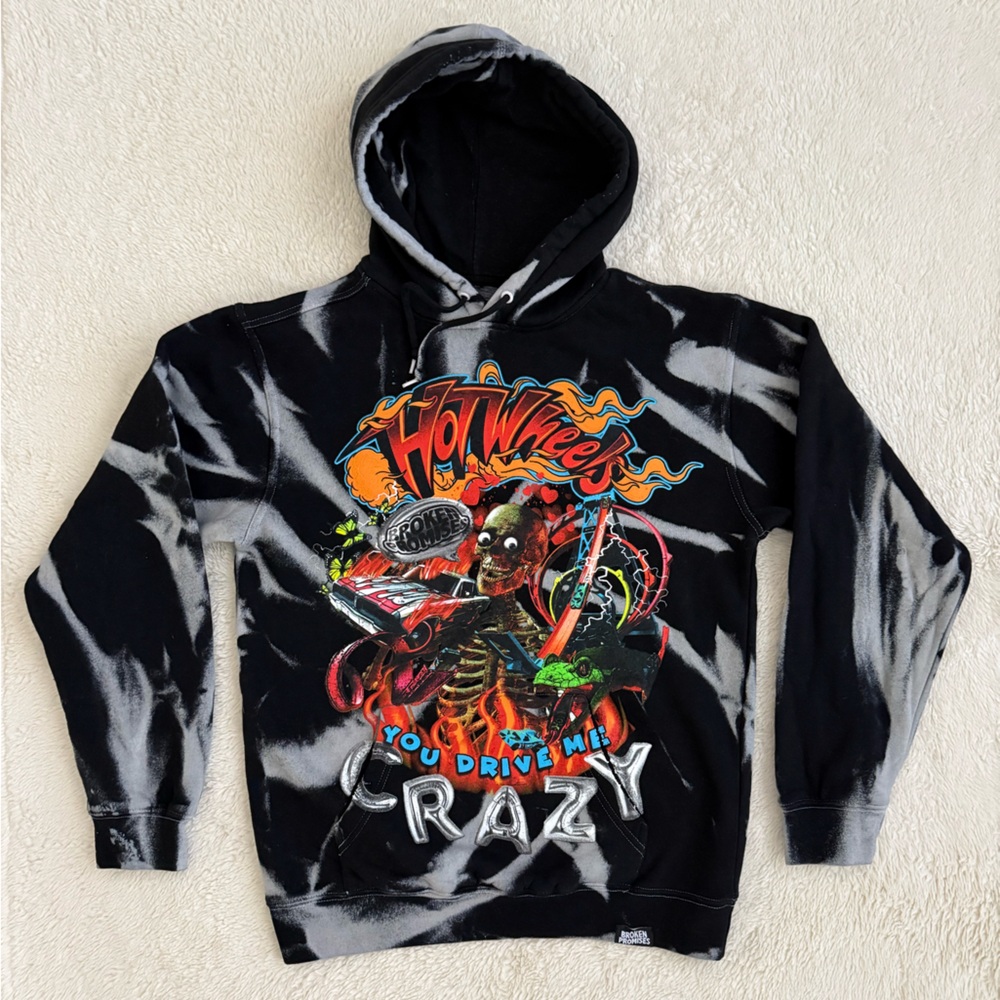 Men’s Broken Promises x Hot Wheels Hoodie, Size Medium, NEW